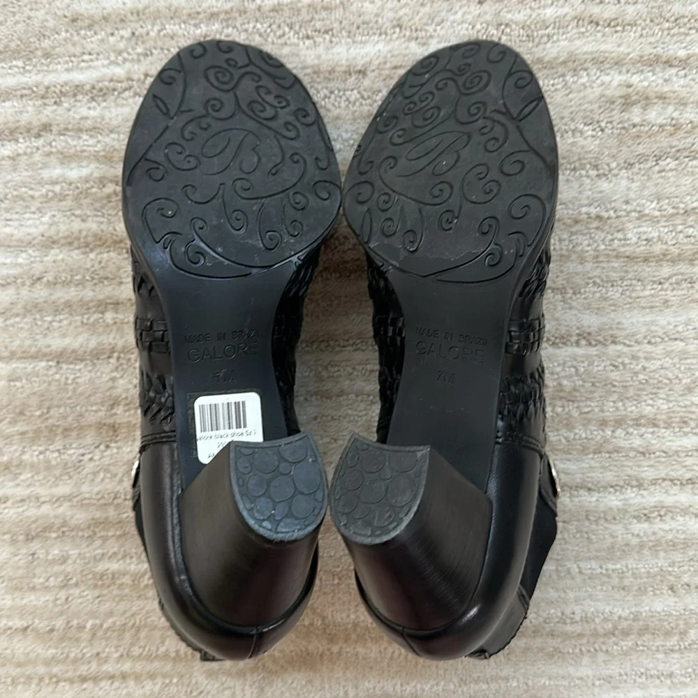 Like New: Brighton Woven Galore Boots Black Asmara Leather Ankle Boots Size 7